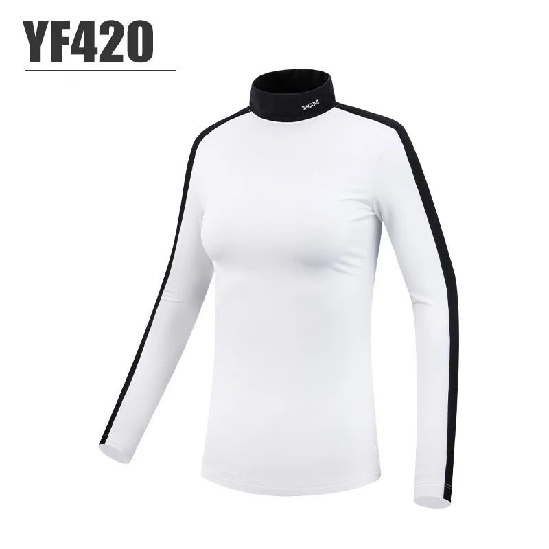 PGM Golf Women Bottoming Shirt Ladies Long-Sleeve T-Shirt Autumn Winter Thicken Velvet Sportswear Cold Protection Warm Golf Tops