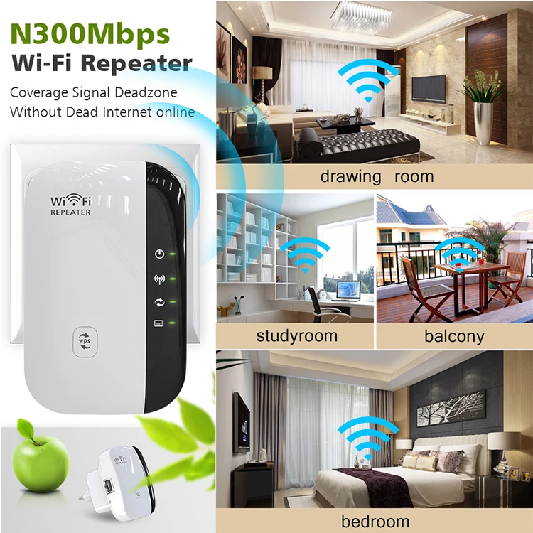 Custom Signal Amplifier Wi-fi Booster Access Point Wlan Repeater 300mbps  2.4G Wireless Wifi Repeater