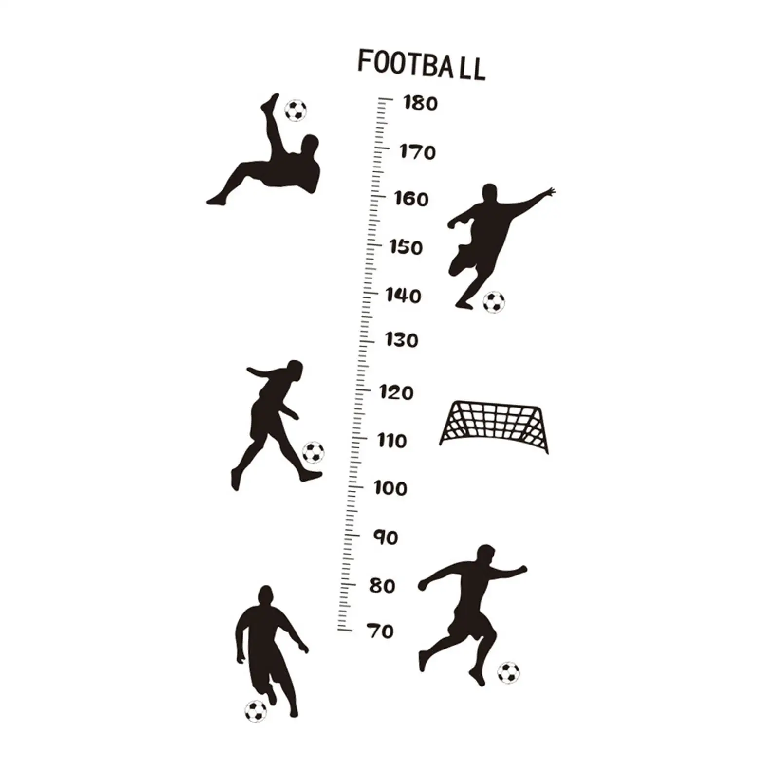 Kids Growth Height Chart Wallpapers Football Sports Themed Cartoon Wall Ruler for Kids Room Home Playroom Living Room Classroom