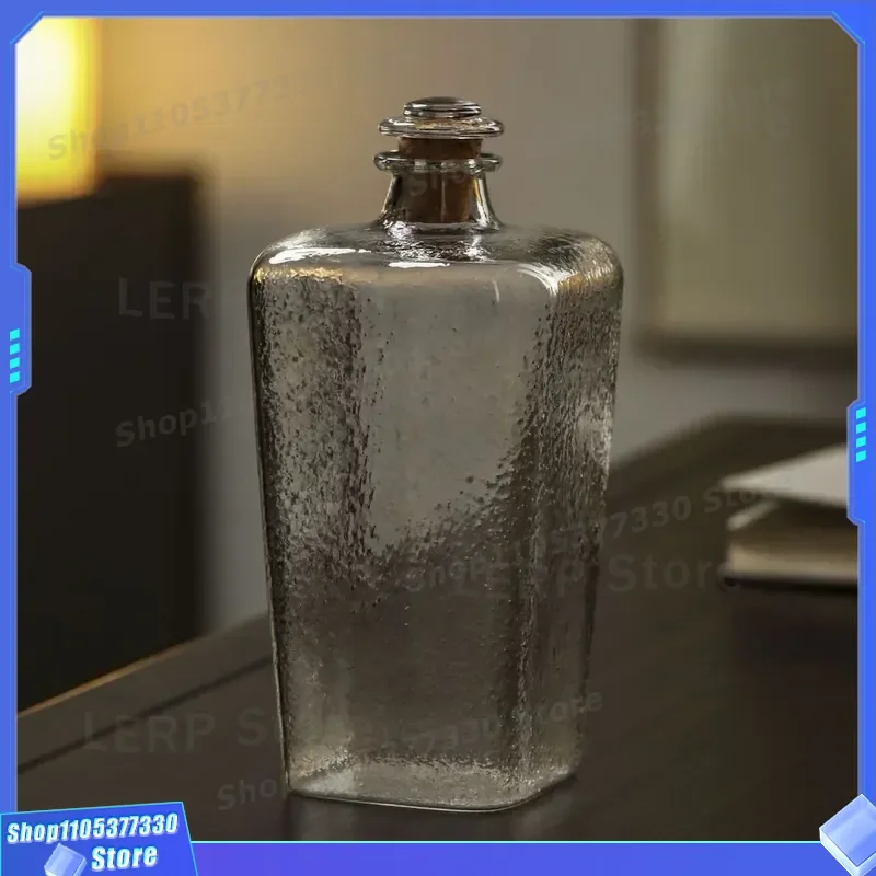 Wholesale Square Borosilicate Glass Cold Brew Bottle With Cork Lid For Iced Coffee Tea Juice Container Home Decor Vase Jar