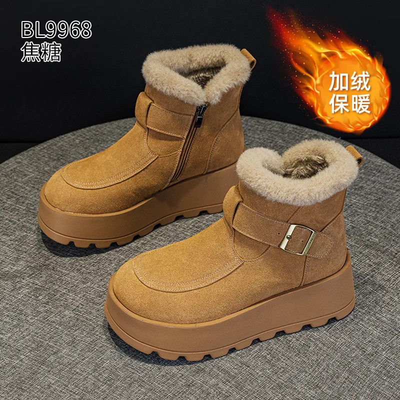 

Winter Women's Platform Snow Boots High Quality Warm Anti-chill Plush High Top Boots Non-slip Women's Cotton Boots Botas Mujer