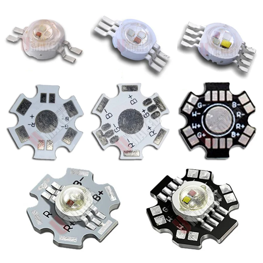 5pcs 3W-18W RGB RGBW RGBWW RGBWY RGBWYV High Power LED Chip 4/ 6 / 8 /10/12 pin Molding LED Stage Colorful Light Source Beads