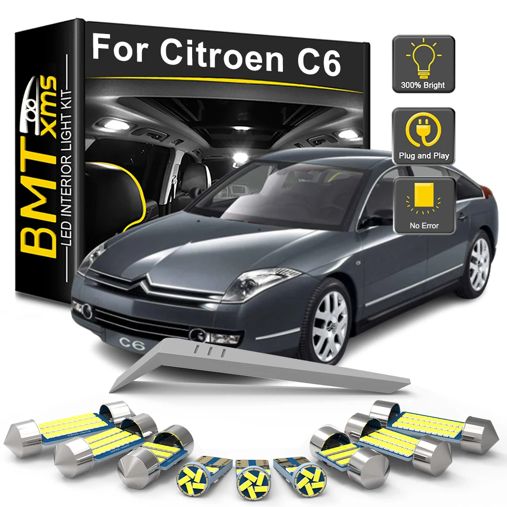 BMTxms 6/12/15Pcs Canbus Car LED Light For Citroen C6 2005 2006 2007 2008 2009 2010 2011 2012 Vanity mirror Trunk Glove box Bulb