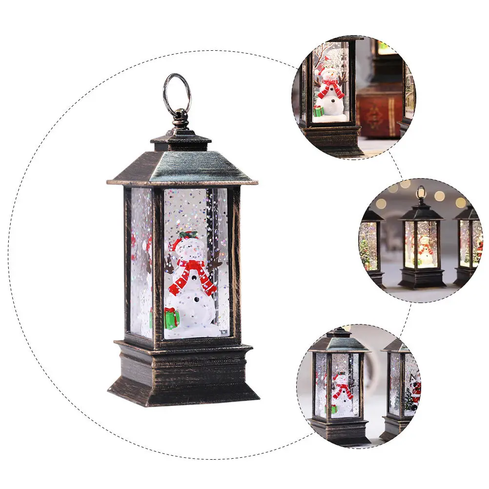 

Snowman Little Oil Light Desktop Decor Holiday Decorations Cute Portable Festival Lamp Lighted Lantern Plastic