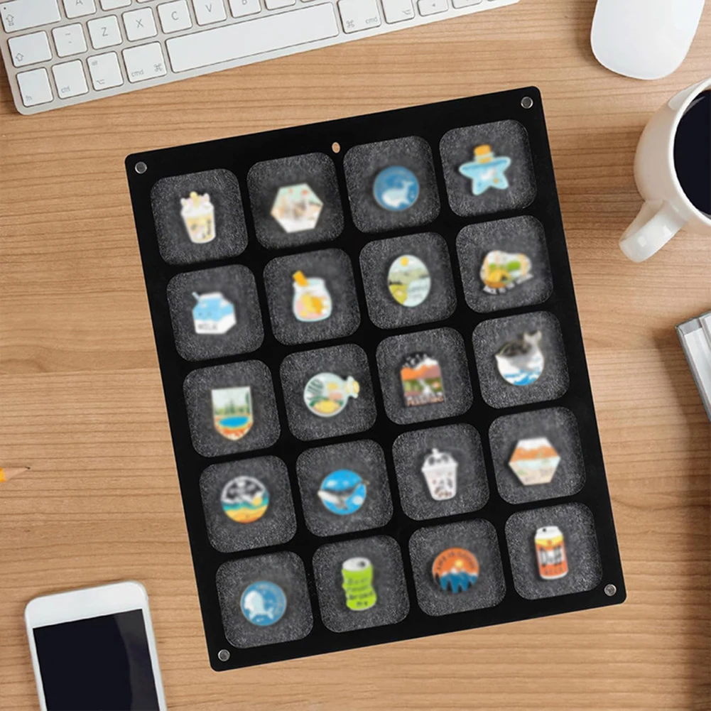 Display box for badges and medals constructed from acrylic offering secure storage and quick item access with a modern design