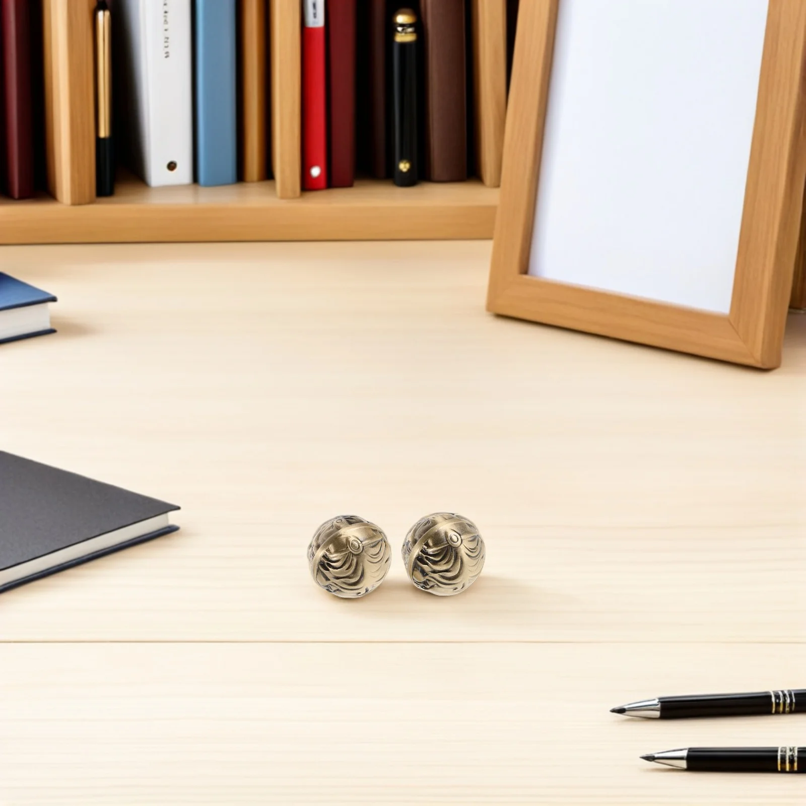 

1Pair Traditional Baoding Balls 38Mm Vintage Brass Hand Massage Equipment for Physical Therapy and Office Stress Relief Exercise