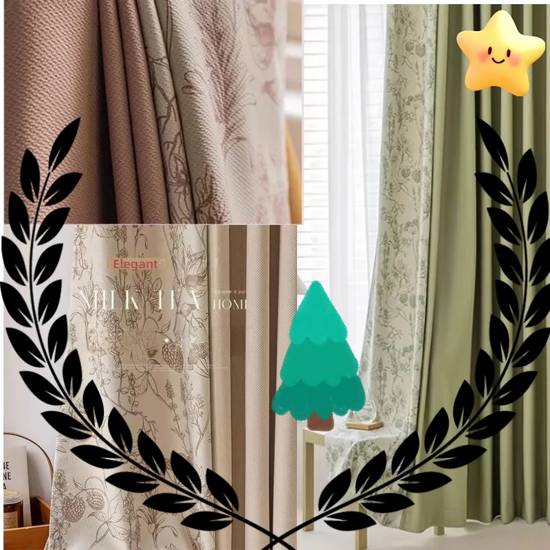 

French Blackout Cream Light Luxury Modern Simple Romantic Retro Curtains for Living Dining Room Bedroom Elegant Custom Size