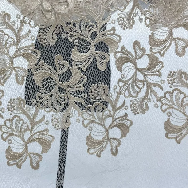 

1 Yard New Iris Embroidery Full Lace Fabric for Wedding Dress