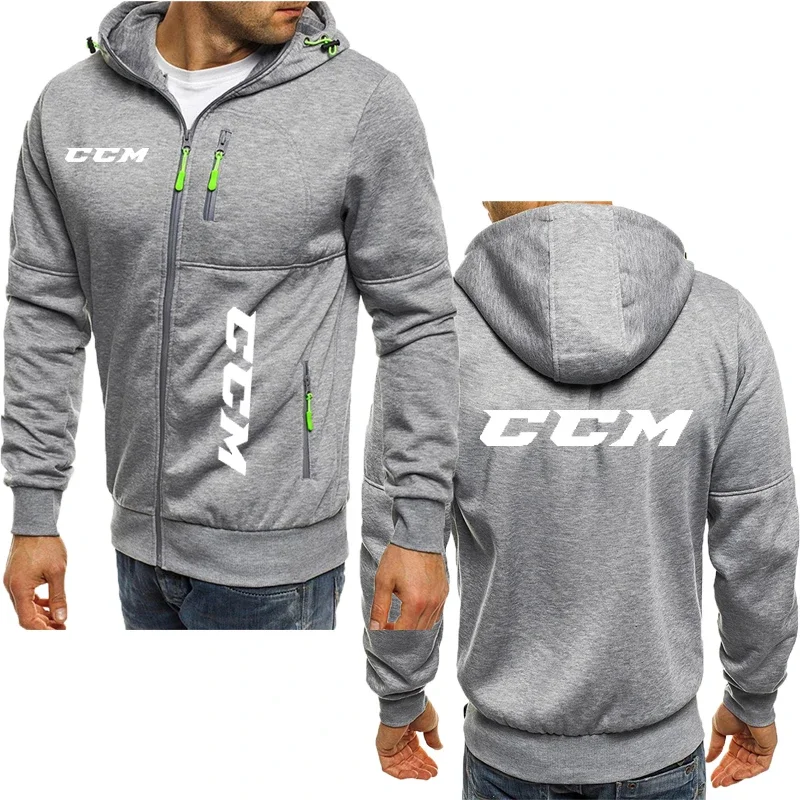 Ccm hochwertige Frühling Herbst Sweatshirt Jacke Männer lässig reine Baumwolle Reiß verschluss Kapuzen mantel Outwear Herren Hoodie