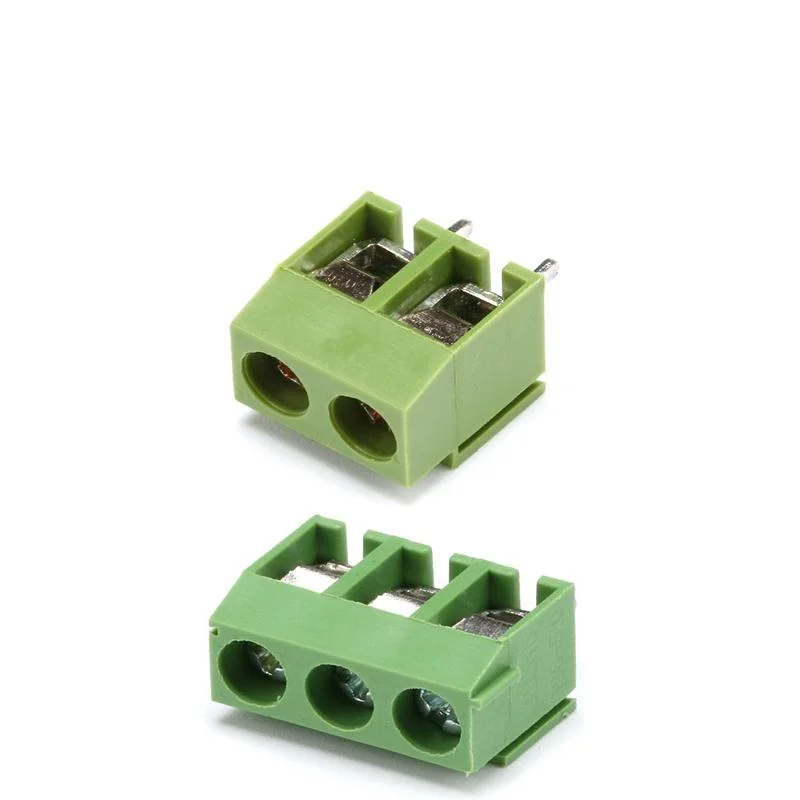 

100Pcs KF126 2Pin 3Pin Screw Terminal 5MM Spliceable Cable Connector Green Block Wire Straight Pin Green PCB Terminal