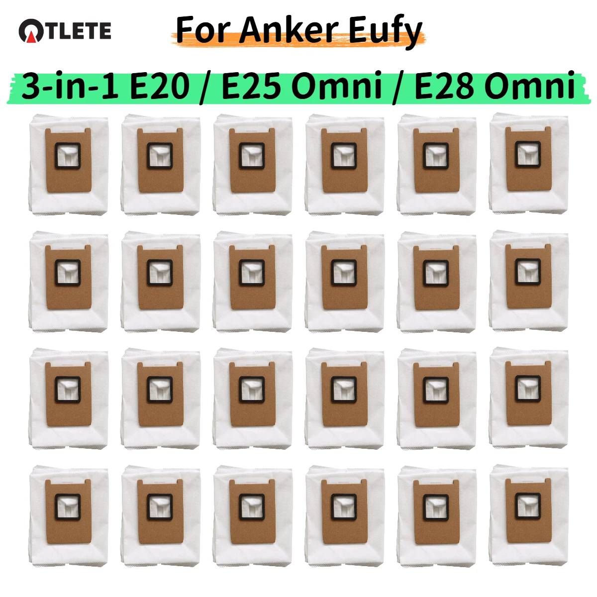 For ( Anker Eufy 3-in-1 E20 /Omni E25/ Omni E28 / C28 ) Vacuum Parts High Capacity Auto-Empty Station Replacement Dust Bags