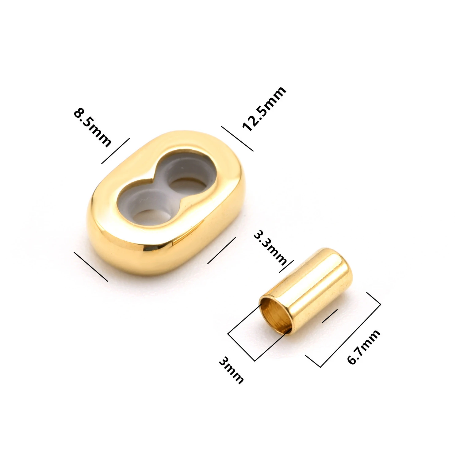 2sets Stainless Steel 8-shaped Leather Rope Bracelet With Adjustable Two-way Buckle Connector for DIY Jewelry Making