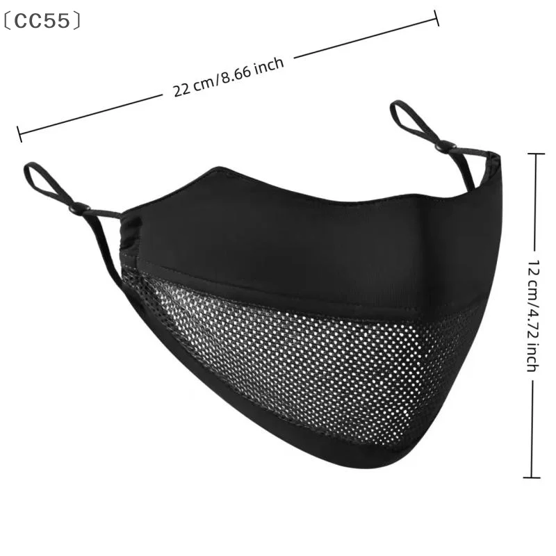 〔CC55〕Mesh Ice Silk Face Scarf Elastic Solid Color UV Protection Anti-uv Face Cover Face Mask Scarves Sunscreen Veil Fishing view 6