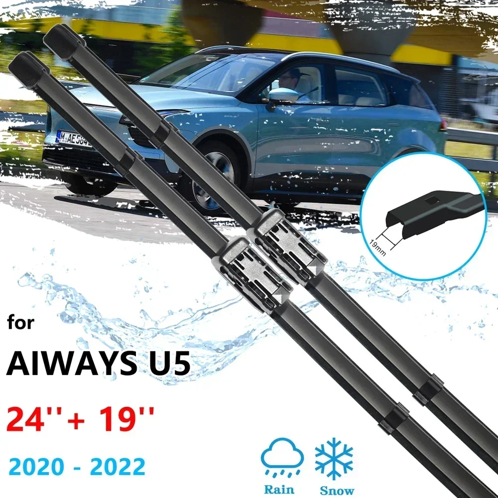 For Aiways U5 2020 2021 2022 Front Winter Wiper Blades Rubber Brushes Cutter Window Windscreen Cleaning Hatchback Car Accessory