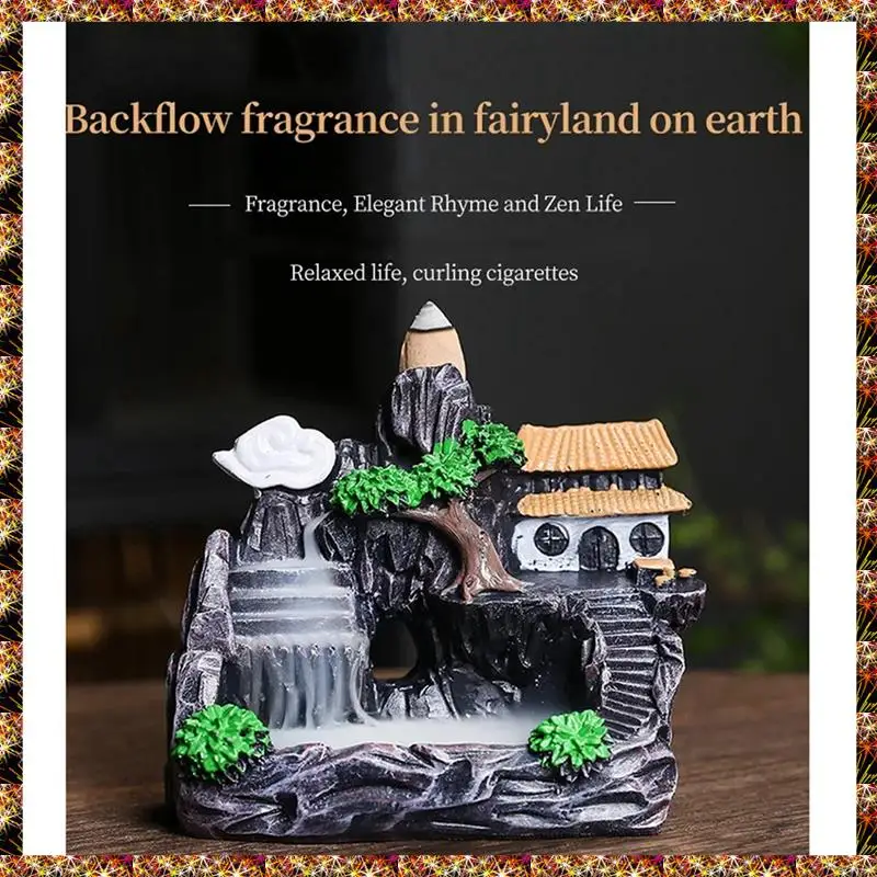 BTCL High Mountain Flowing Waterfall Backflow Incense Burner Home Fragrance Diffuser Incense Burner Decoration