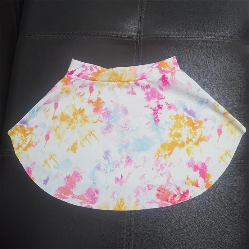 High Quality Kids Girls Children Floral Printed Nylon Spandex Running Skating Gymnastics Wear Skirts Ballet Dance Skirts