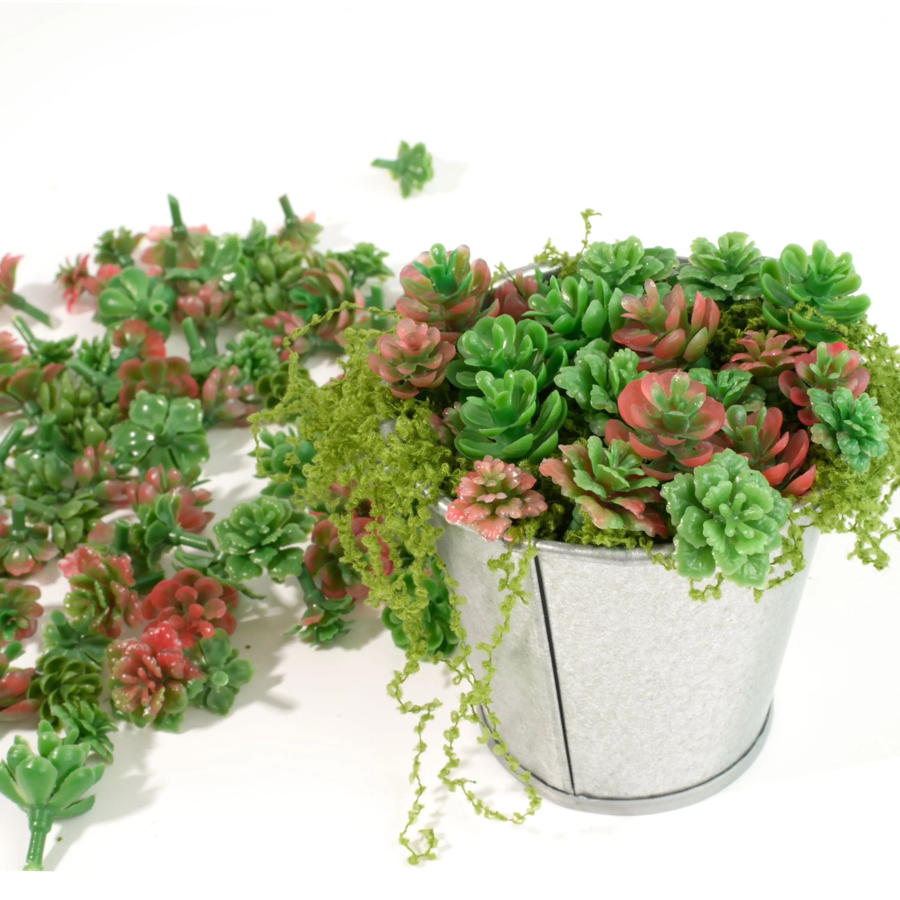 24pcs/40pcs Mini Succulent Ornaments, Miniature Landscape Scene Decorations, DIY Plant Sand Table Model Decorations