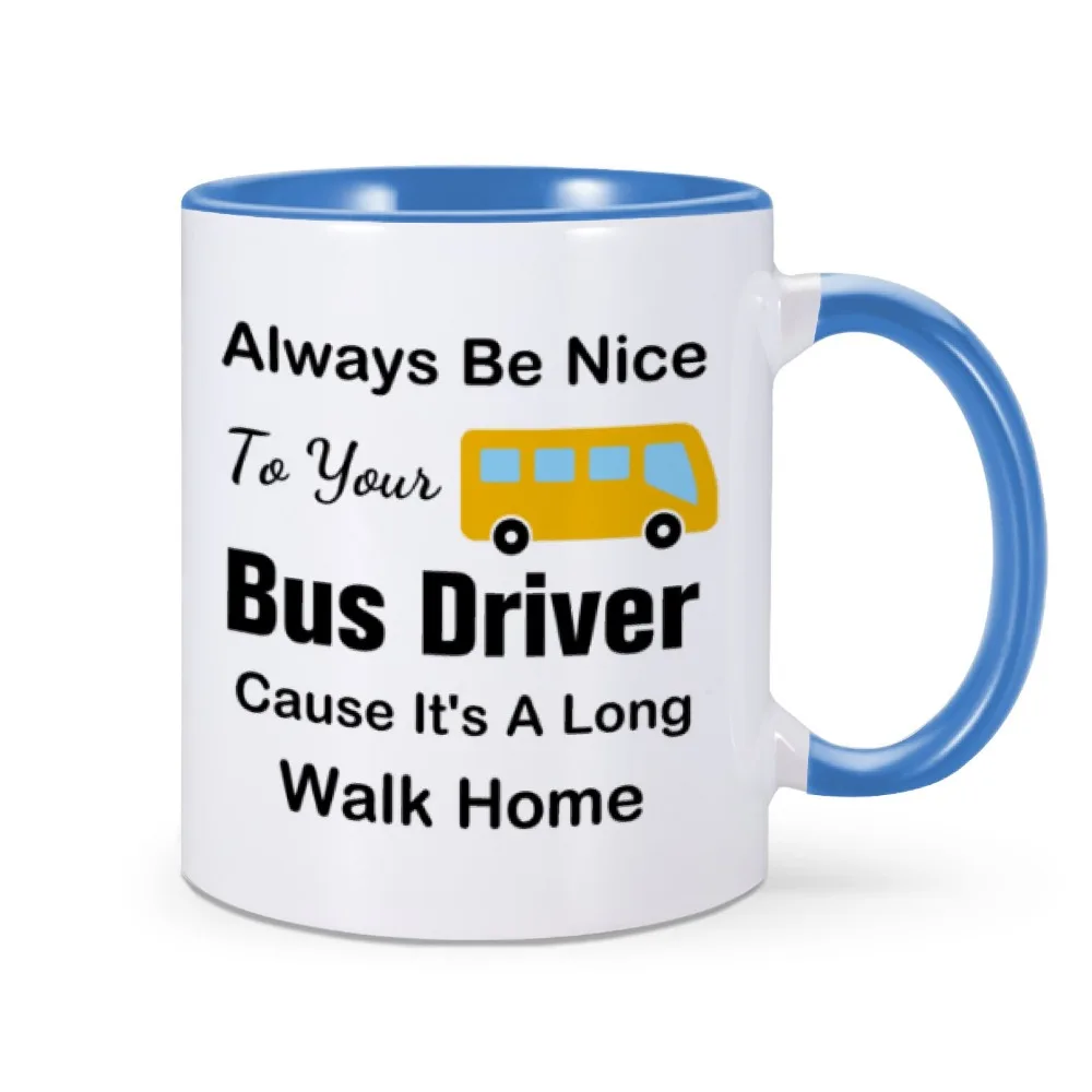 Funny School Bus Driver Coffee Mug 11oz Ceramic Cup Creativity Back To School Present Bus Driver Appreciation Gifts for Him Her