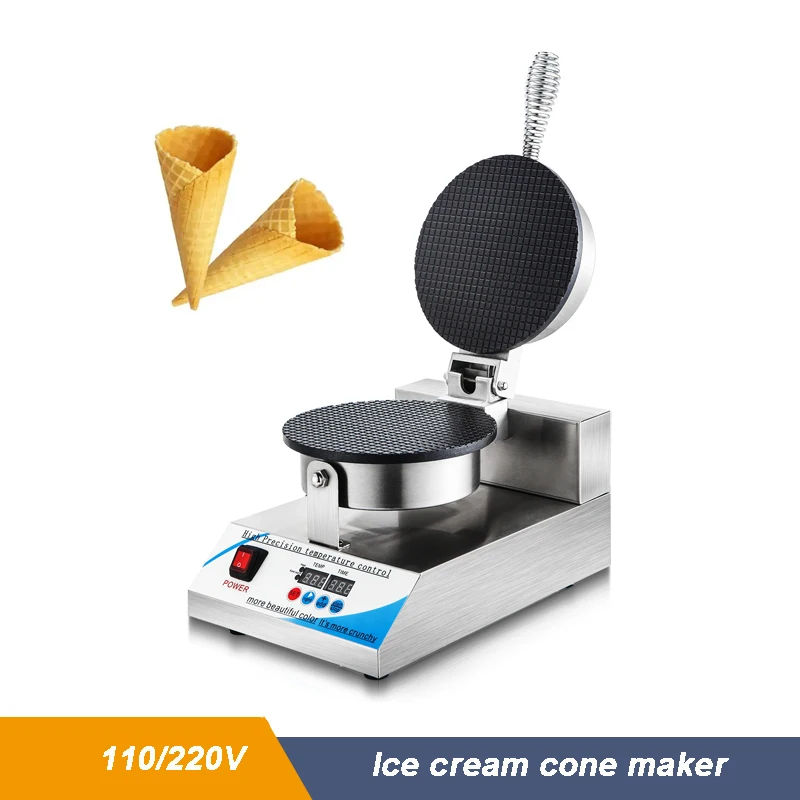 Electric 110/220V Ice Cream Cone Machine Crispy Omelet Pancake Pie Frying Grill Egg Roll Maker Waffle Cone Baking Oven