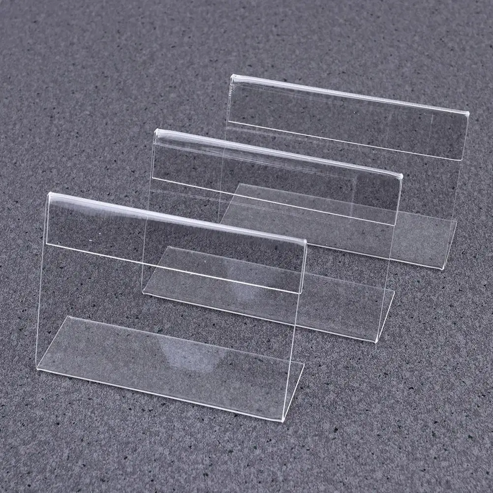 Acrylic Card Holder Display Stand for Signs Table Top Clear Transparent Desk Name Tag Menu Brochure Ad Holder Sign Displays