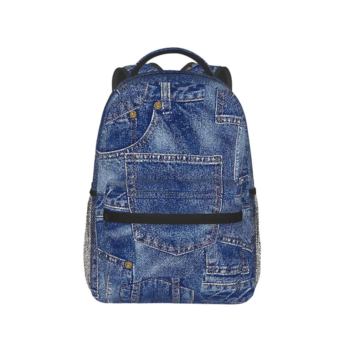 DENIM กระเป๋าเป้สะพายหลังชายหญิง Bookbag เด็กโรงเรียนกระเป๋าการ์ตูน Rucksack กระเป๋าสะพายขนาดใหญ่ความจุ