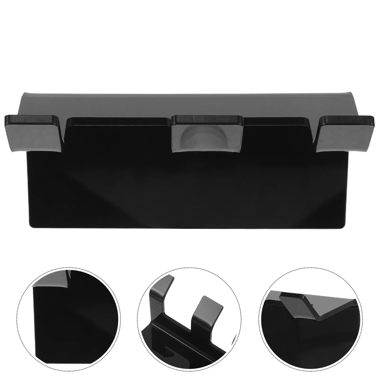 Self-Adhesive Acrylic Hair Dryer Holder Black Wall Mount Blow Dryer Hanger Organizer No Drilling Bathroom Vanity Storage Rack