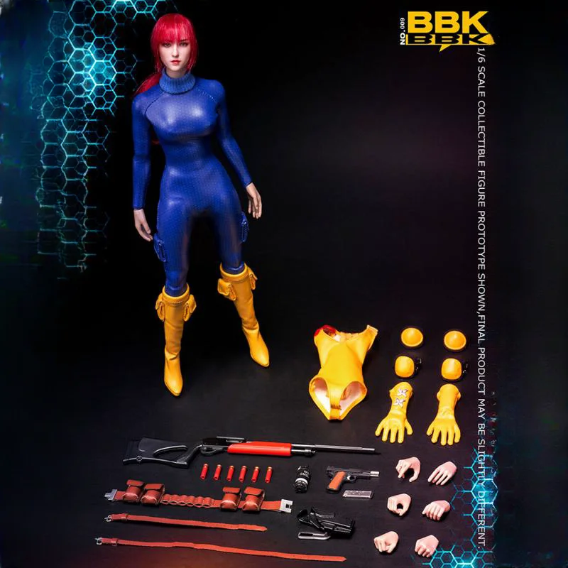 1/6 Sale BBK013 Female Soldier Special Forces GIJOE Combat Jumpsuit Red Haired Girl Scarlet Full Set 12in Action Figure Doll