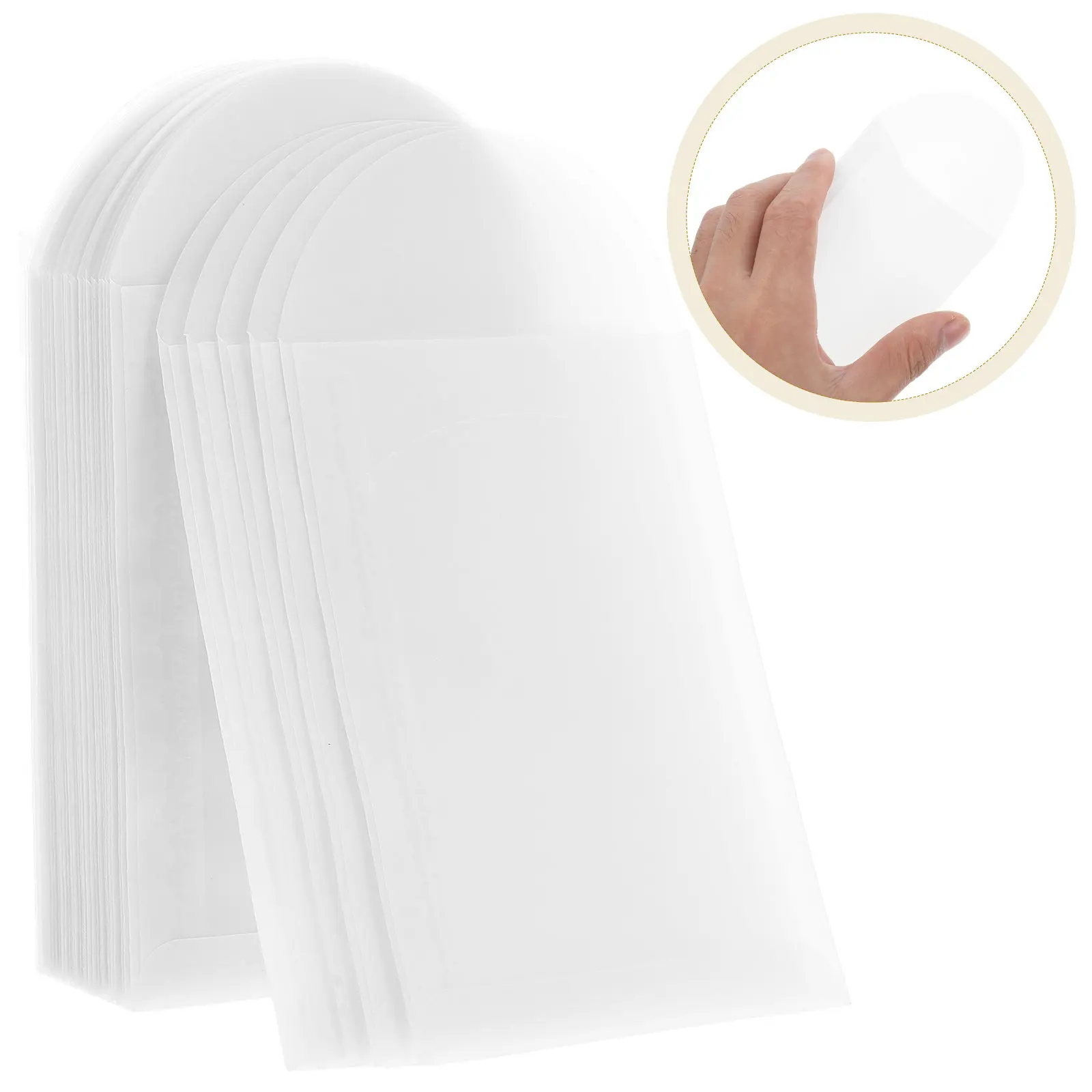 50 Pcs Paper Bags Button Packing Flat Envelopes Style Mini Semi-transparent for Little