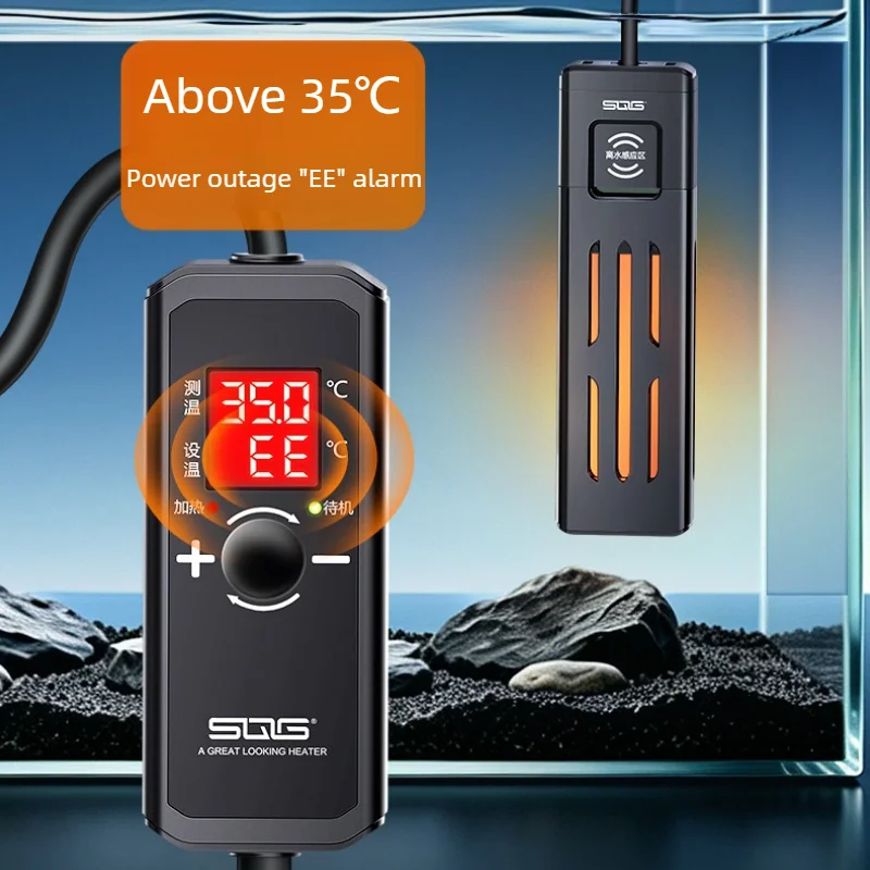 Smart Aquarium Heat Rod Small External Digital Fish Tank Heating Rod Waterproof Low Water Turtle Tank Heater Fishbowl Thermostat