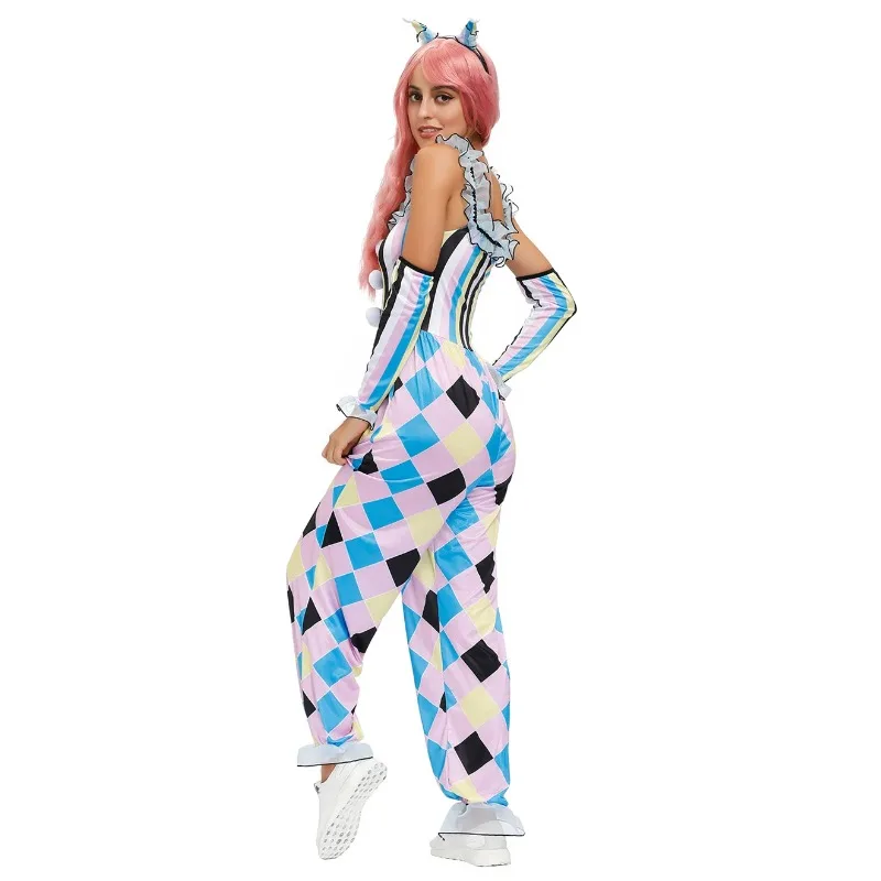 New Arrival Adult Circus Clown Quinn Honey Joker Costume Women Halloween Party Horror Ghosts Cosplay Jumpsuit view 2