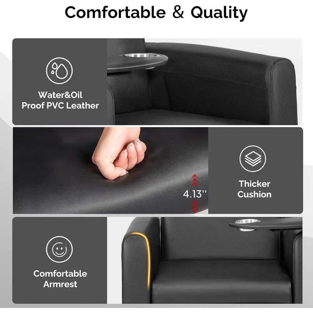 เก้าอี้นวดเท้าไฟฟ้าปรับเอนได้ พร้อมที่วางแก้วและที่เก็บของแบบซ่อน สถานีทำเล็บมืออาชีพแบบเต็มพื้นสำหรับร้านทำเล็บ