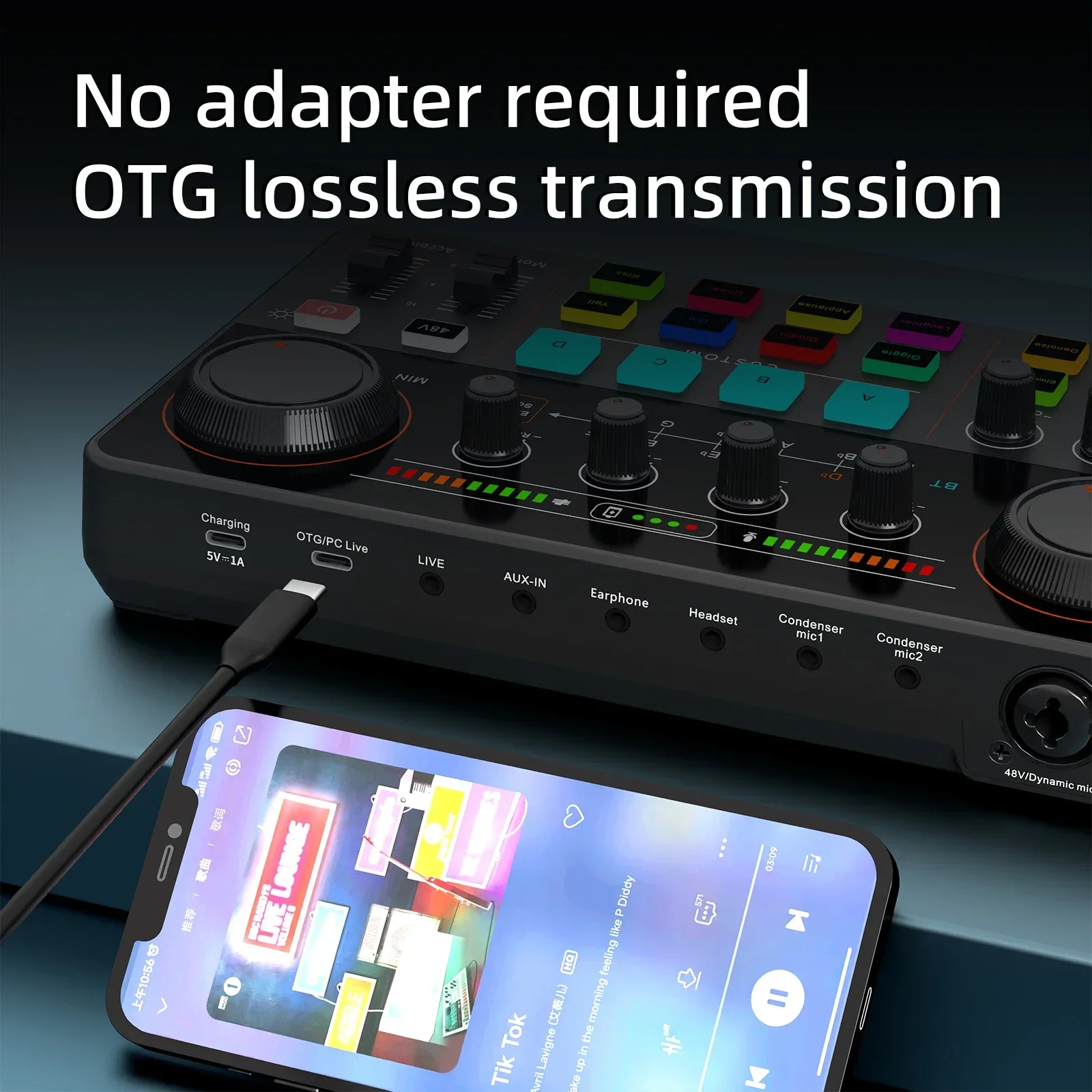 48 فولت فانتوم باور المهنية لايف كارت الصوت 12 لهجة الإلكترونية كارت الصوت جهاز مزج الصوت DJ تحكم ل يوتيوب PC \ الهاتف #4