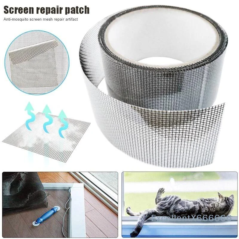 Strong Adhesive Window Screen Repair Tape 2 Meters Per Roll Fixes Mesh Holes Blocks Mosquito Entry