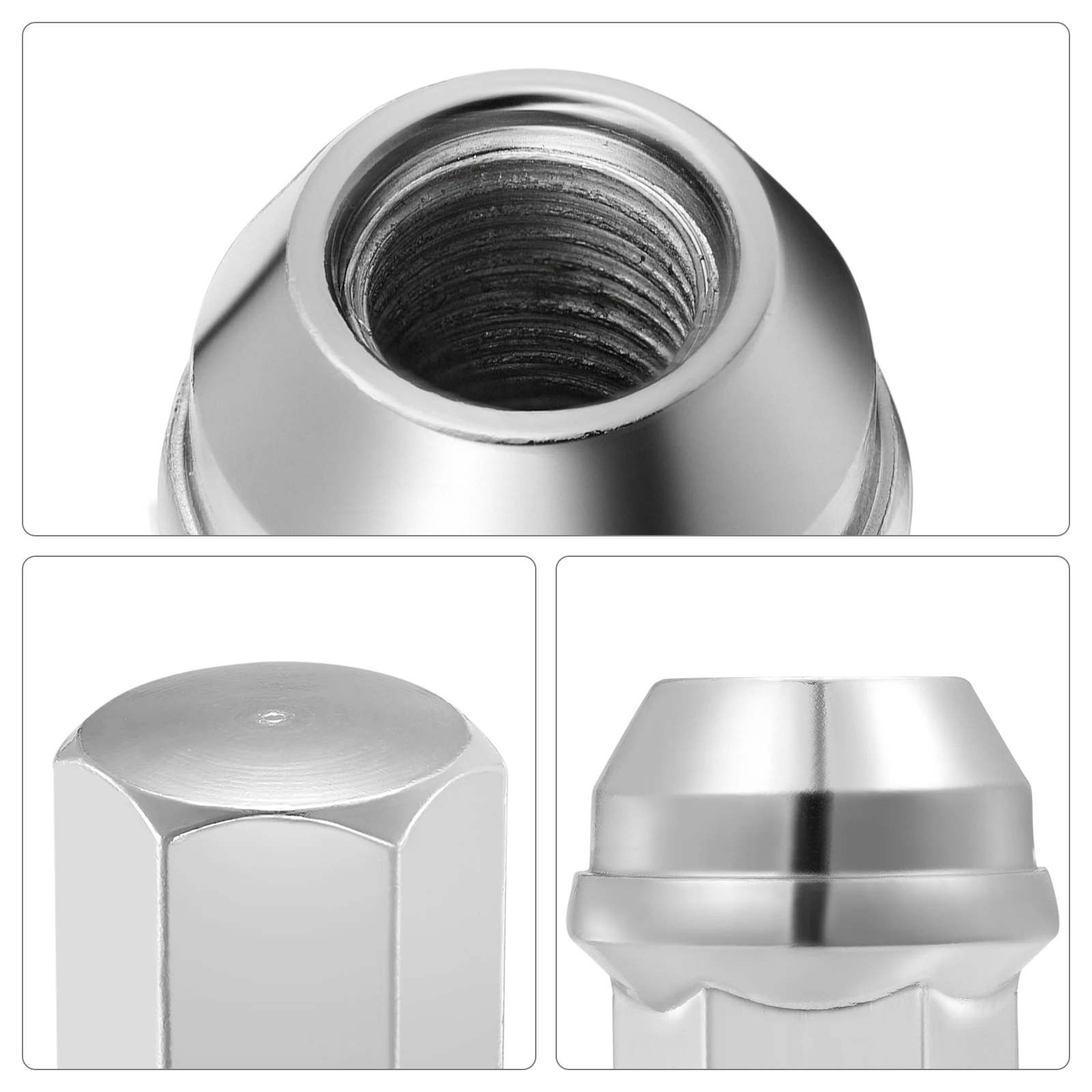 مواصفات M14 * 1.5 22 مم عبر 40 مم ارتفاع D5609-L40 صواميل عجلات فضية 24 عبوة، تآكل عالي التحمل #3