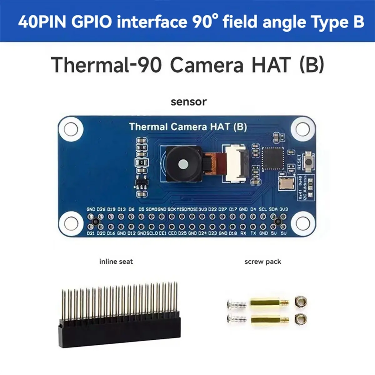 قبعة كاميرا حرارية SWXF (B) وحدة كاميرا تصوير حراري بالأشعة تحت الحمراء طويلة الموجة 40PIN GPIO 80x62 بكسل 90 °   مجال زاوية الرؤية #6