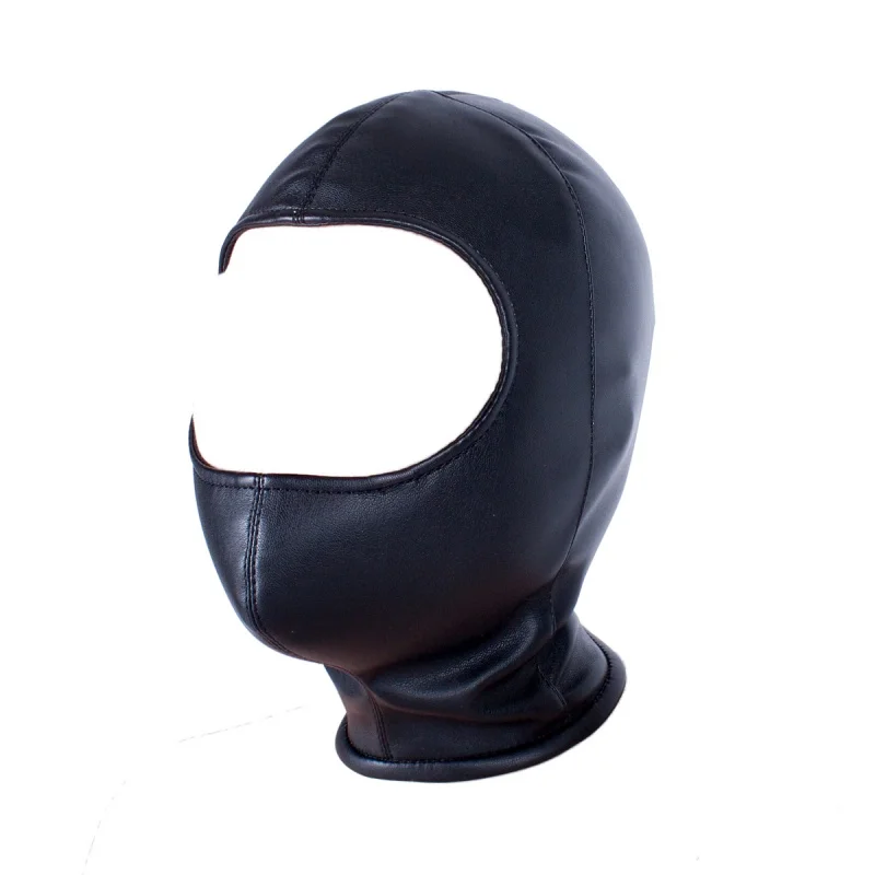 Unisex Showing Eyes Cosplay Sexy Head Mask Hood Fetish PU Leather for Adult Role Play Games Halloween Party Costumes Accessroies