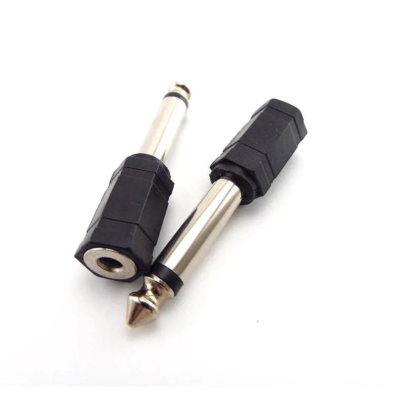 2pcs 3.5mm Mono Plug Female Stereo Connector Audio Adaptor Converter 3.5mm Jack Socket Durable Earphone Adapter Gold Plated L1