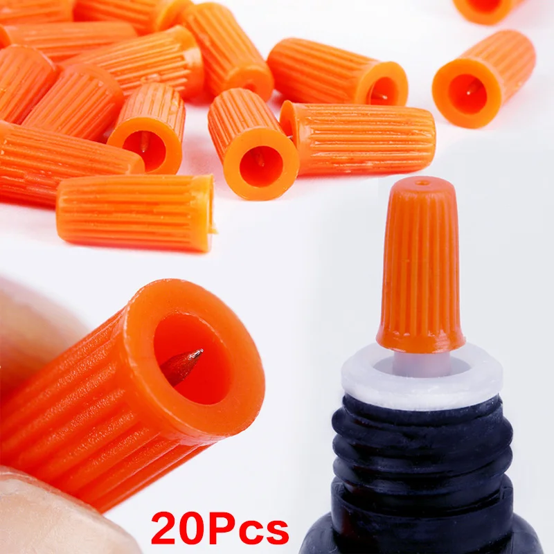 20pcs Eyelash Glue Unclogging Needle, Anti-Clog Cap for Lash Adhesive Bottle Nozzle, Practical Tool for Eyelash Extension Artist