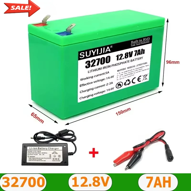 New 12.8V 7000mAh 32700 4S1P Lifepo4 Battery Pack for Electric Boats and Uninterruptible Power Supplies with 4S 40A Balanced BMS