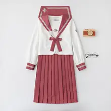 Girls School Uniform with Heart Embroidery #6