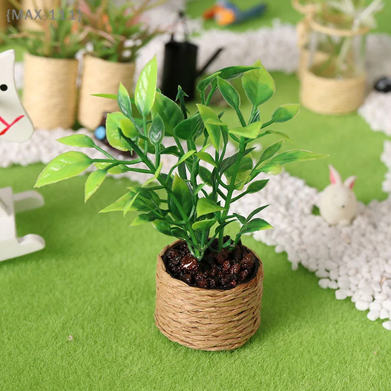 【F2-MAX111】Miniatura de Casa de Bonecas 1:12, Árvore de Laranjeira em Vaso, Plantas Verdes em Vaso, Decoração de Móveis para Casa e Jardim, Brinquedo