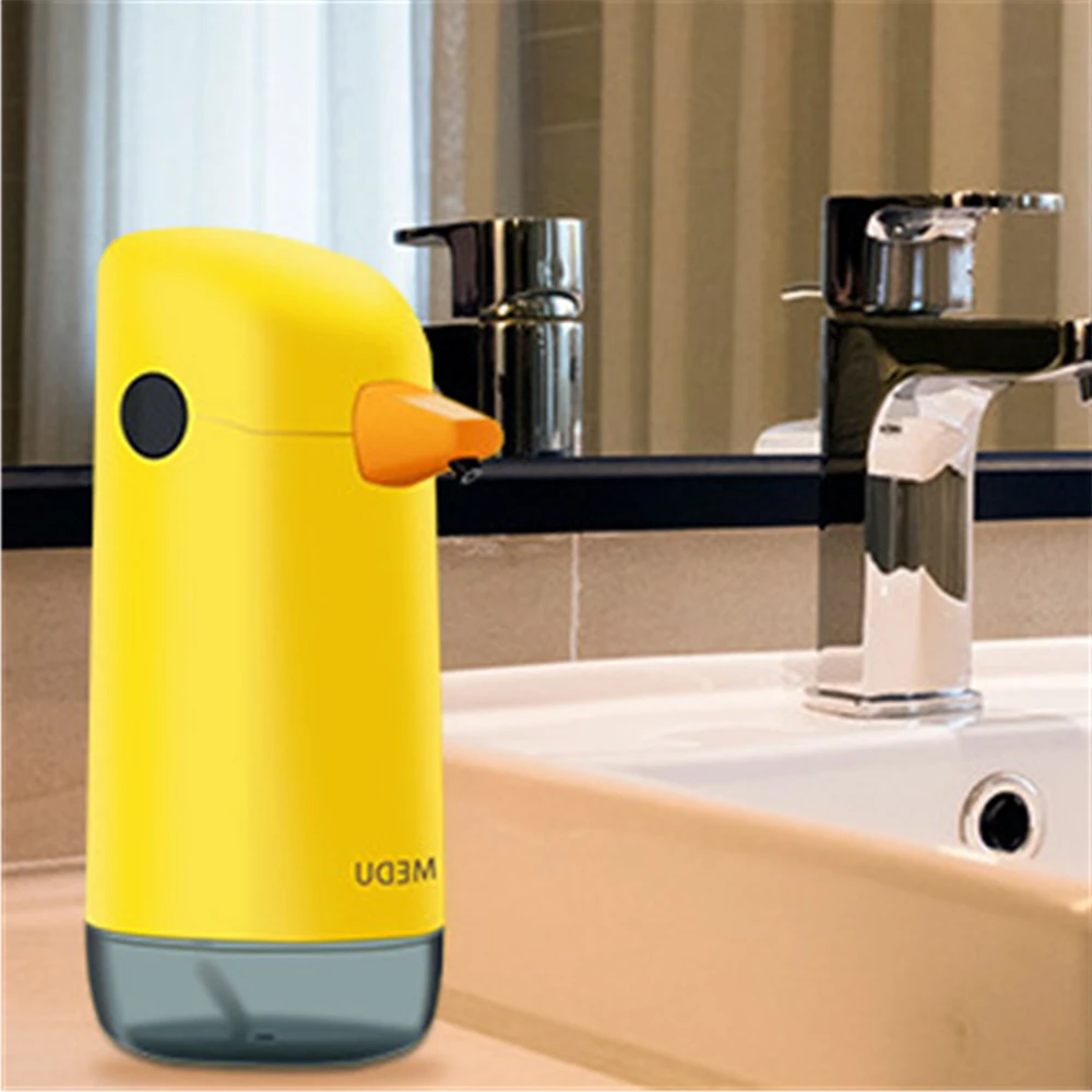 Distributeur automatique de savon liquide à capteur intelligent, petit canard jaune, désinfectant pour les mains sans contact pour salle de bains