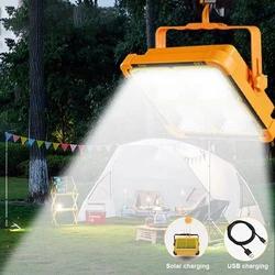 New Rechargeable Solar Flood Light Outdoor Portable LED Reflector Spotlight Rechargeable Projector Floodlight Construction Lamp