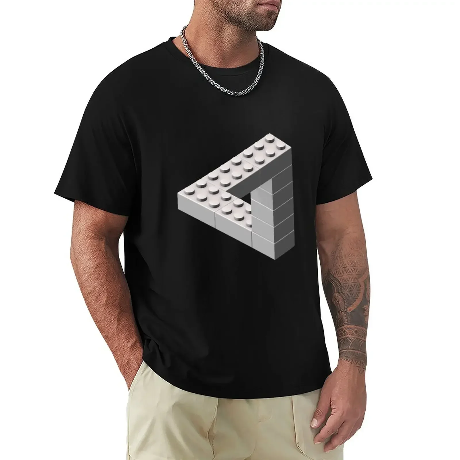 Escher Toy Bricks - White T-Shirt customizeds anime clothes custom t shirt graphic t shirt vintage t shirts men