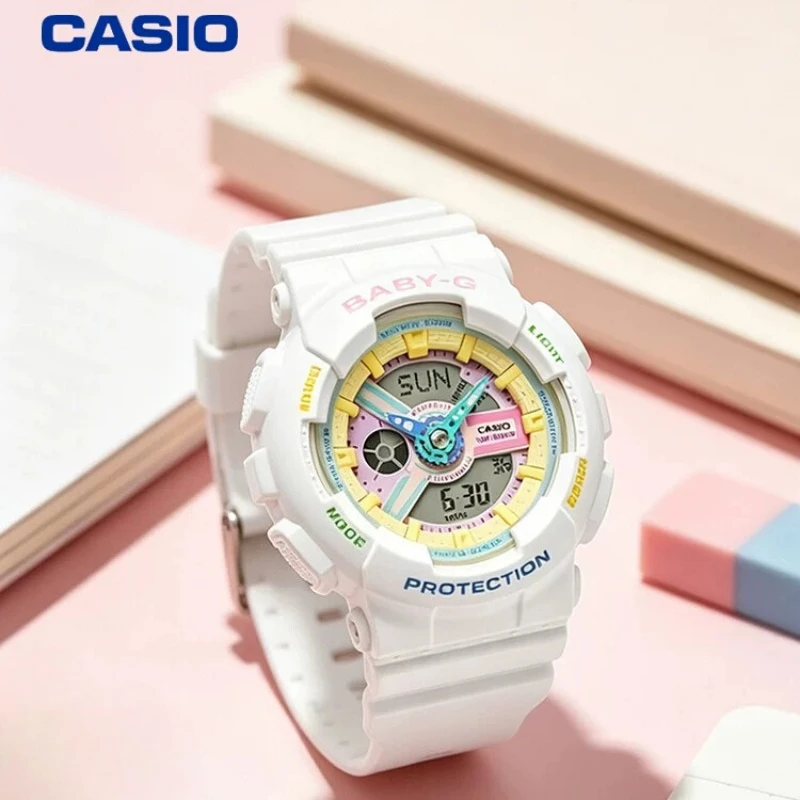 BABY-G BA-110XTM-7A Casio Watch for Women Cute Harajuku Macaron Dial 100m Water Resistant, Shock Protection Analog Digital Watch