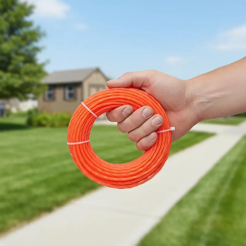 Heavy Duty Grass Trimmer Line Spiral Nylon Brush Cutter Rope 1PC 15m 2.4/2.7/3/4mm for Garden Courtyard Weed Removal
