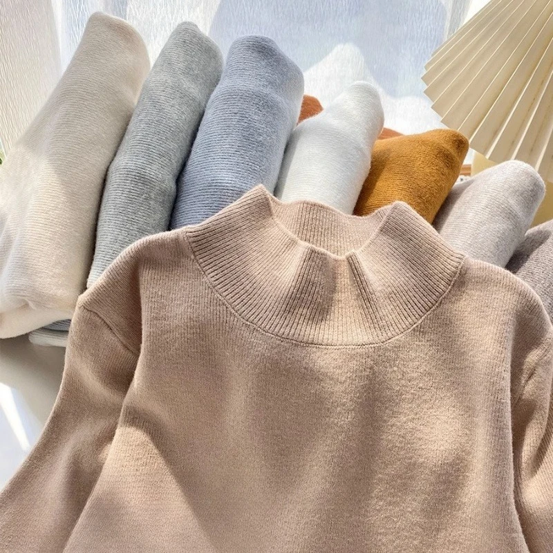 Korean Style Slim Versatile Sweater 2026 Autumn Winter Turtleneck Knit Women Pullover Loose Stylish Long Sleeve Inner Base Top