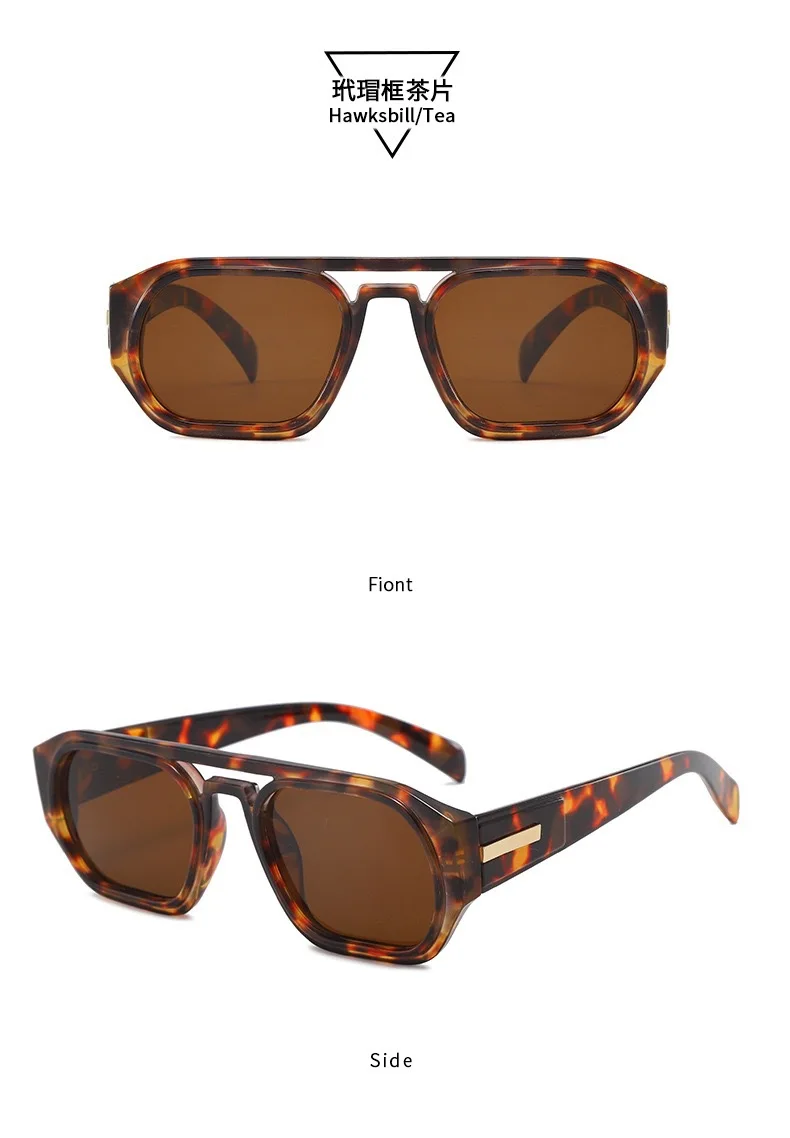 Neue Vintage Quadratische Sonnenbrille für Damen und Herren Marken-Rechteck-Sonnenbrille Ovale Brillen für Männer und Frauen – Detail 15