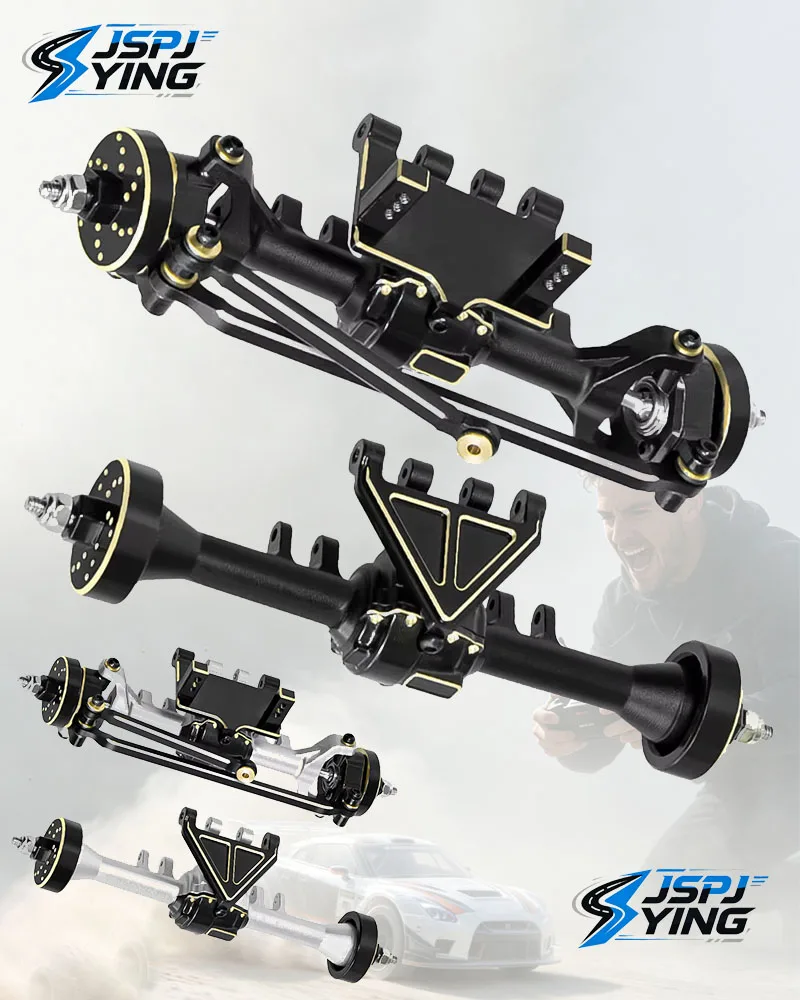 Front & Rear Axles with Brass Weight Differential Cover Set Heavy-Duty Upgrade Spare Parts for Redcat Ascent-32 1/32 RC Micro