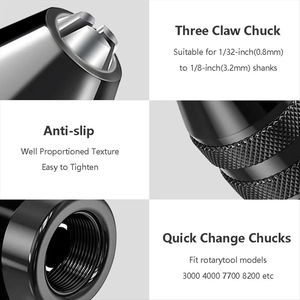 * ABDH Conjunto de pinça de mandril de broca de 16 peças, conjunto de pinça de mandril de broca de 1/32 a 1/8 polegadas com pinça de latão de 11 peças, mandril de 3 peças, chave de 2 peças